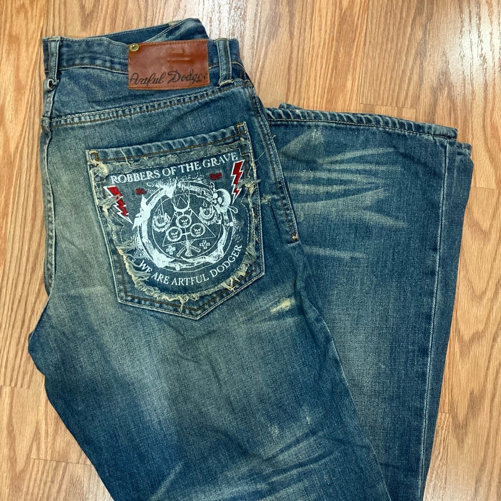 Awful dodgers men’s jean little distressed-size 32 - Picture 4 of 8